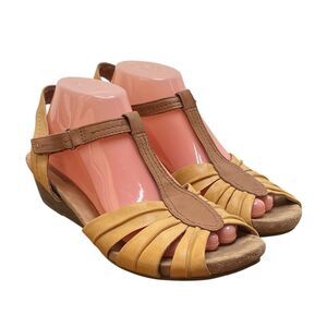 Rockport Cobb Hill Hollywood Pleated T-Strap Sandals Women’s Size 10 (HF33)